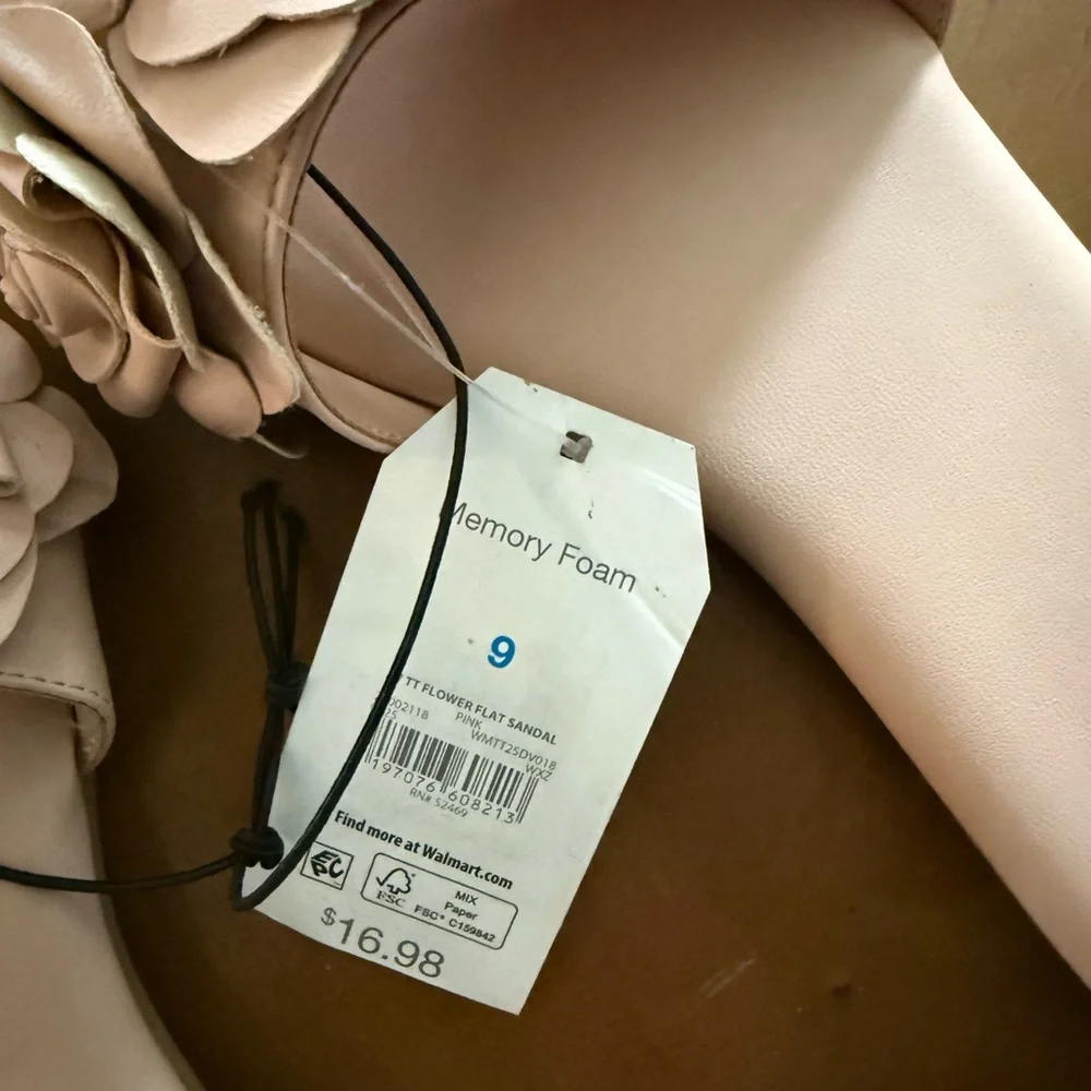 Time and tru Floral Pink Slide Sandals size 9 NWT - Picture 5 of 5